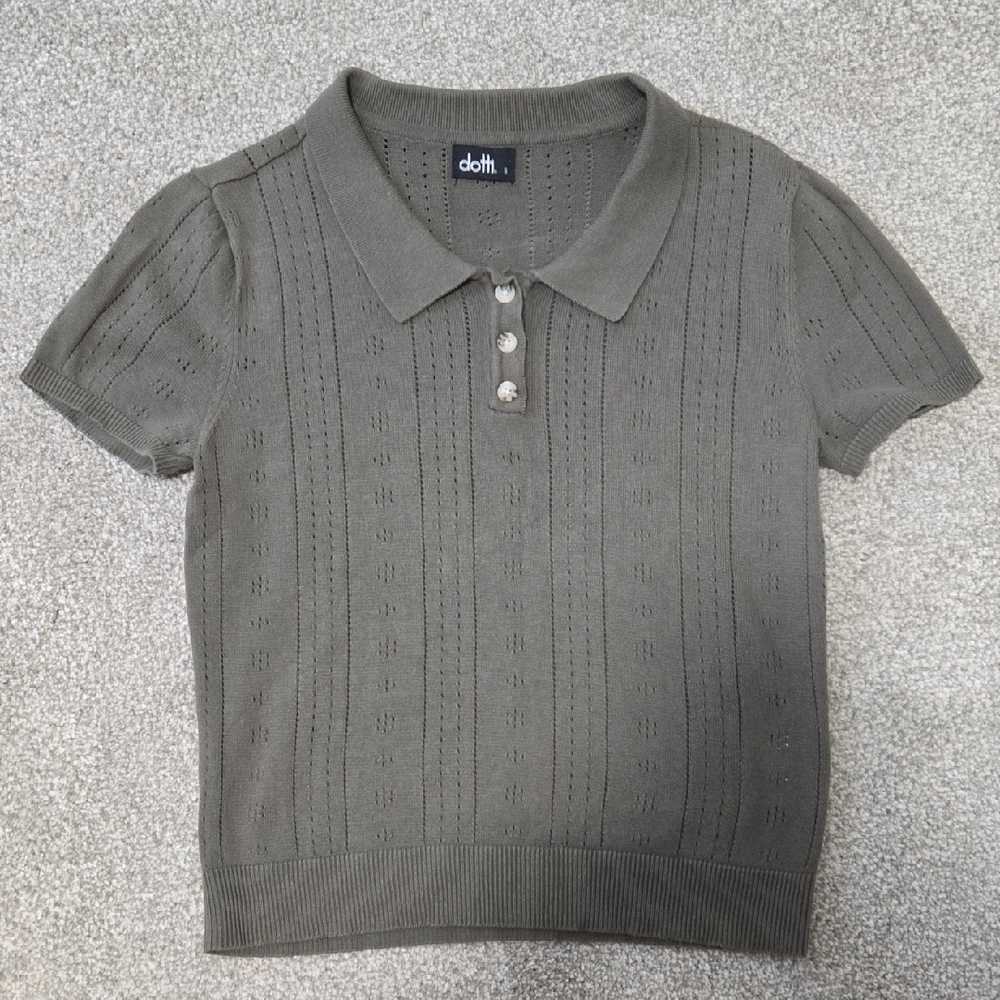 Dotti Olive Knit Top - Womens S